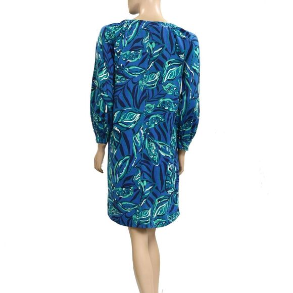 Lilly Pulitzer Elianna Cotton T-Shirt Tunic Mini Dress Leaf Printed XS 282370 - Picture 8 of 10